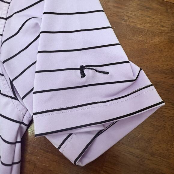 Peter Millar Summer Comfort Golf Polo Men's XL Purple Black Striped Stretch - Picture 2 of 7